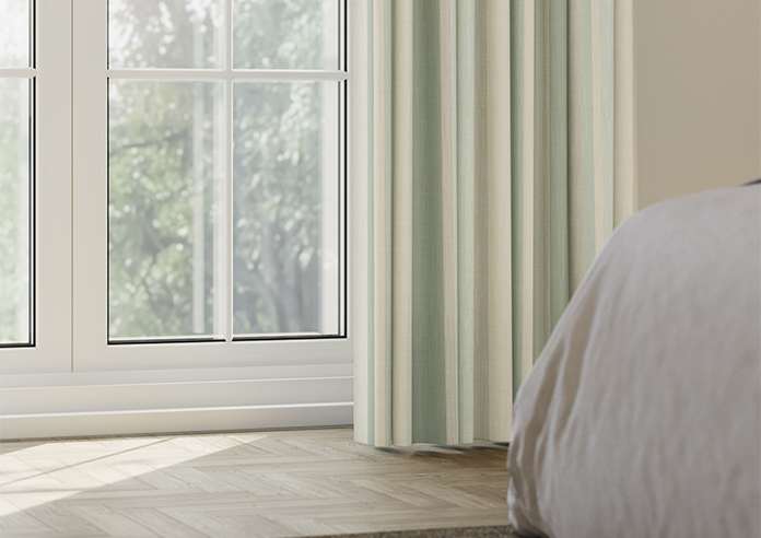 Laura Ashley Awning Stripe, Smoke Green - Made to Measure Curtains - Image 5